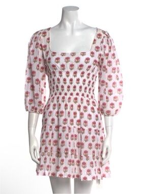 NWOT Reformation Verona Block Print Mini Dress 100% Cotton Size 8